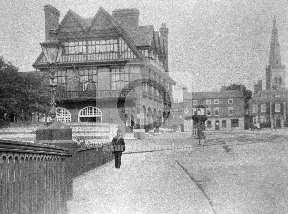 Ossington Coffee House seen fromTrent Bridge, Newark on Trent, c 1900 ?