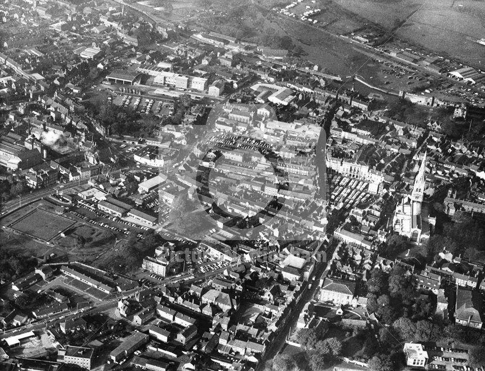 Aerial view, Newark on Trent, 1972