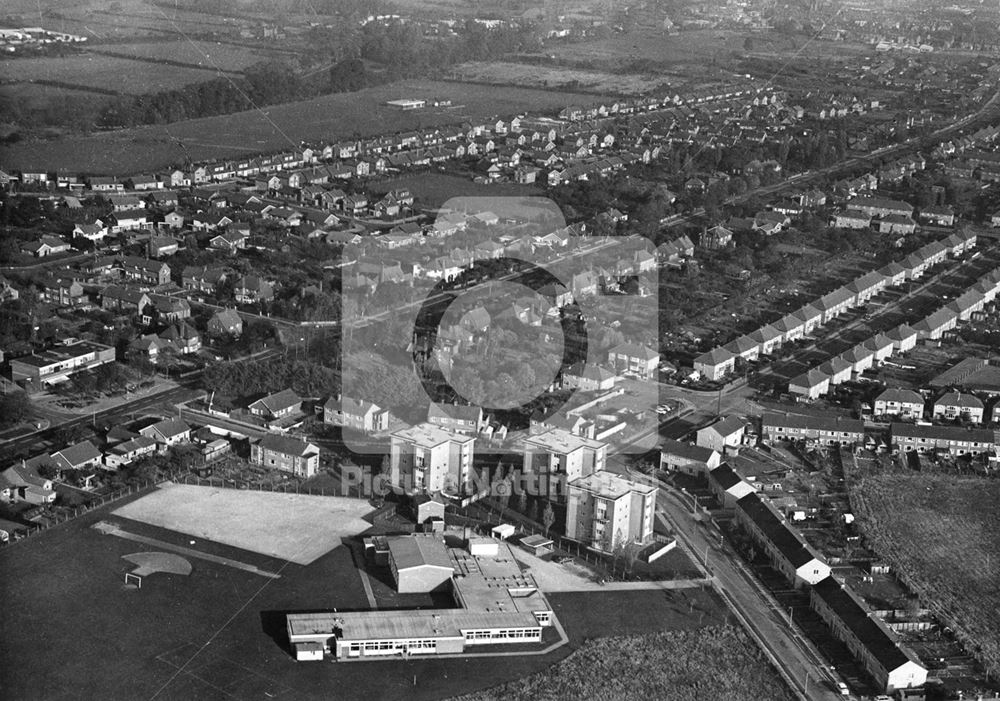 Aerial view, Newark on Trent, 1973