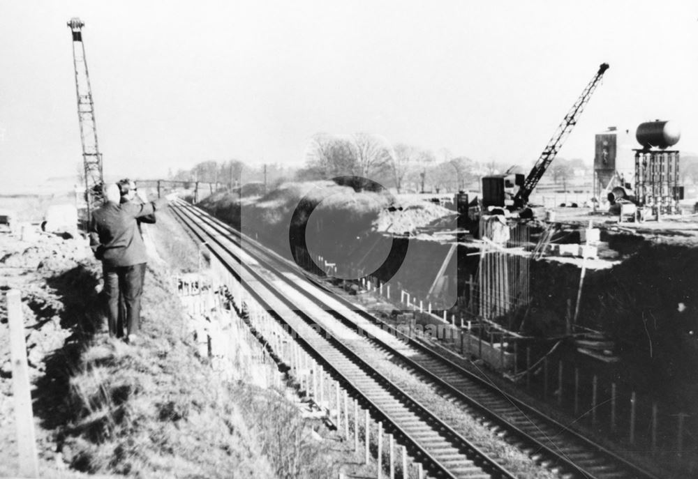 Construction of the M1, Nuthall, 1965