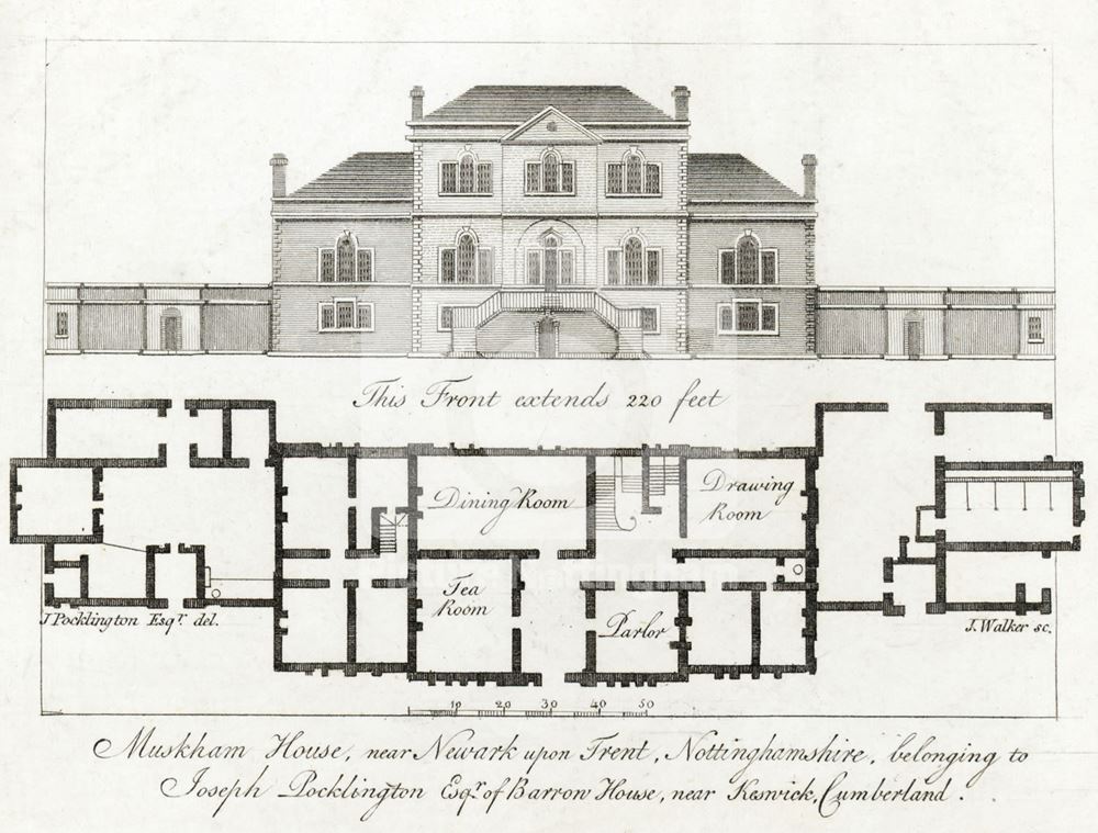 Drawing of Muskham House, North Muskham, c 1793 ?