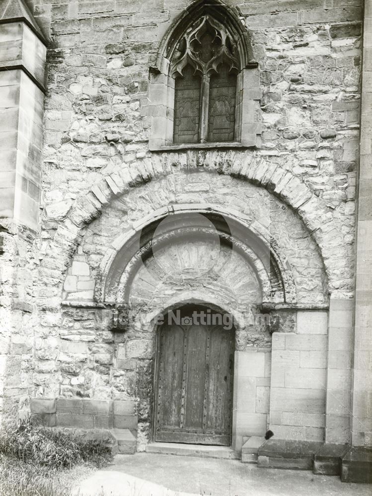 West Door of St Mary's Church, Plumtree, pre 1971