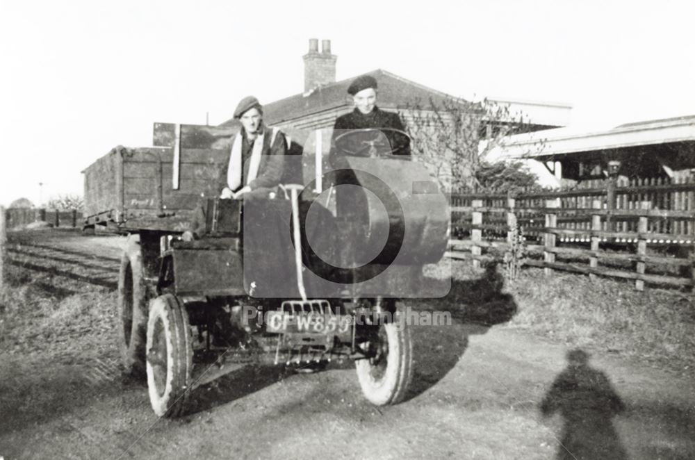 Muir-Hill tractor at railway station, New Bolingbroke, Lincolnshire, post 1944