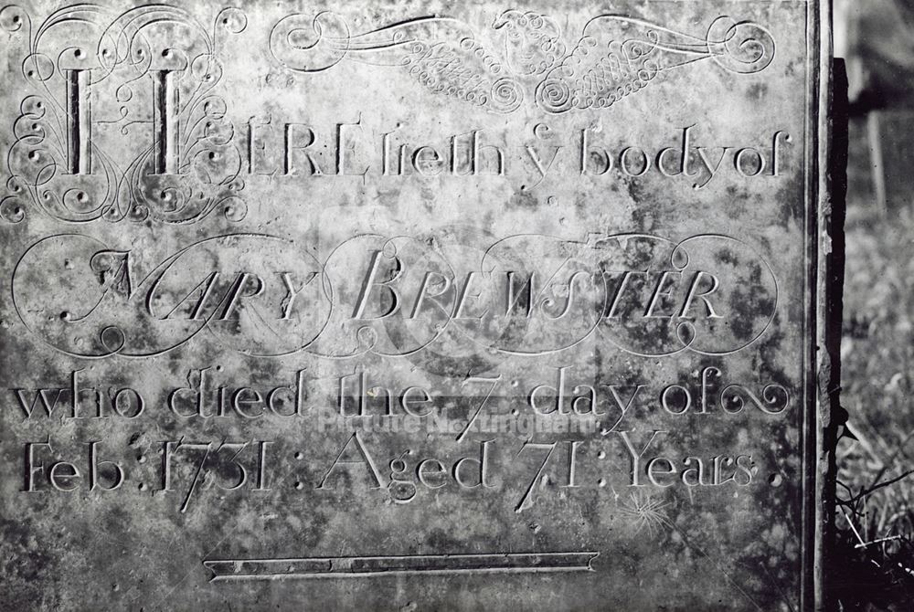 Gravestone, St Mary's Church, Radcliffe on Trent, 1947-8