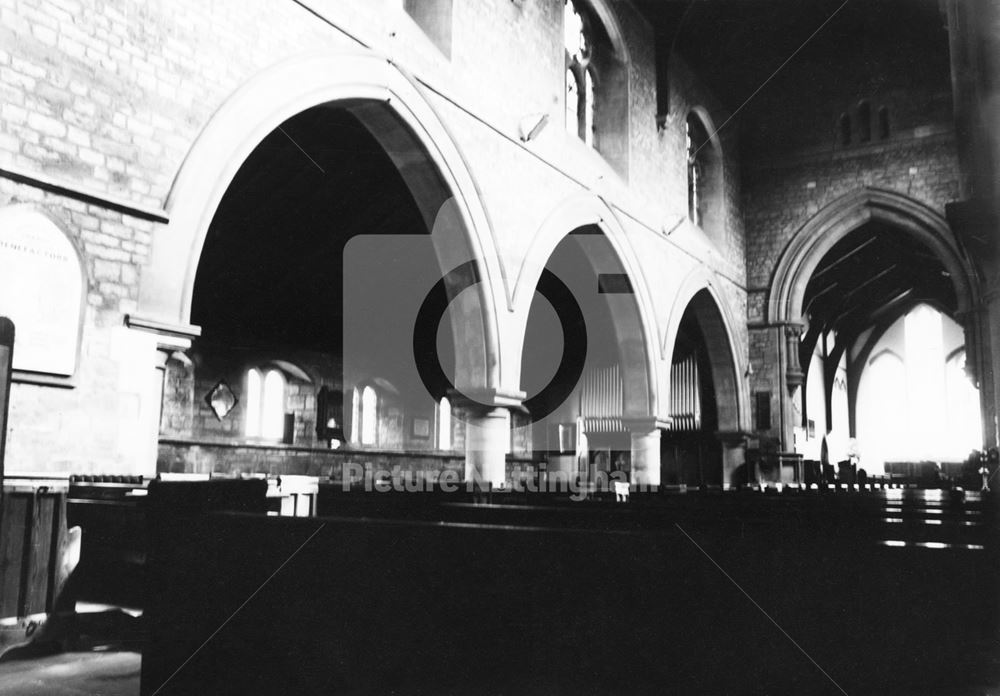 Interior of St Mary's Church, Radcliffe on Trent, 1977