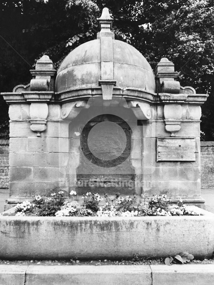 Fountain on Main Road, Radcliffe on Trent, 1977