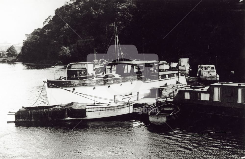 Pleasure boats moored on the River Trent, Radcliffe on Trent, undated