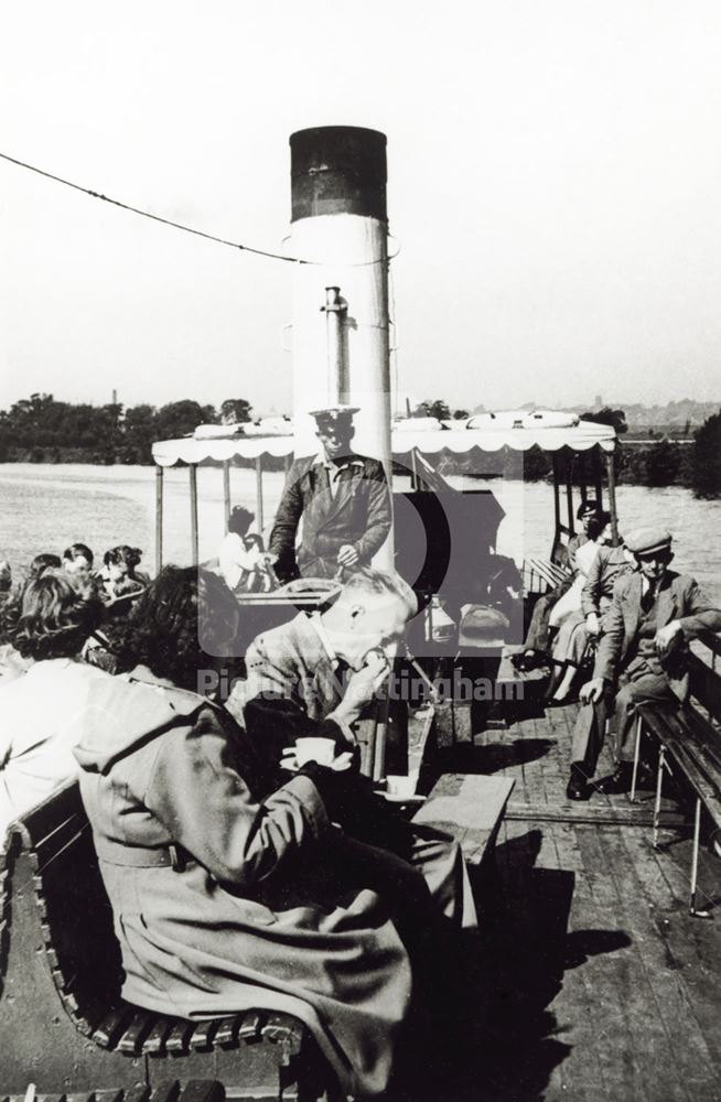 'Pride of the Yare' pleasure steamer on the River Trent, Radcliffe on Trent, 1950s