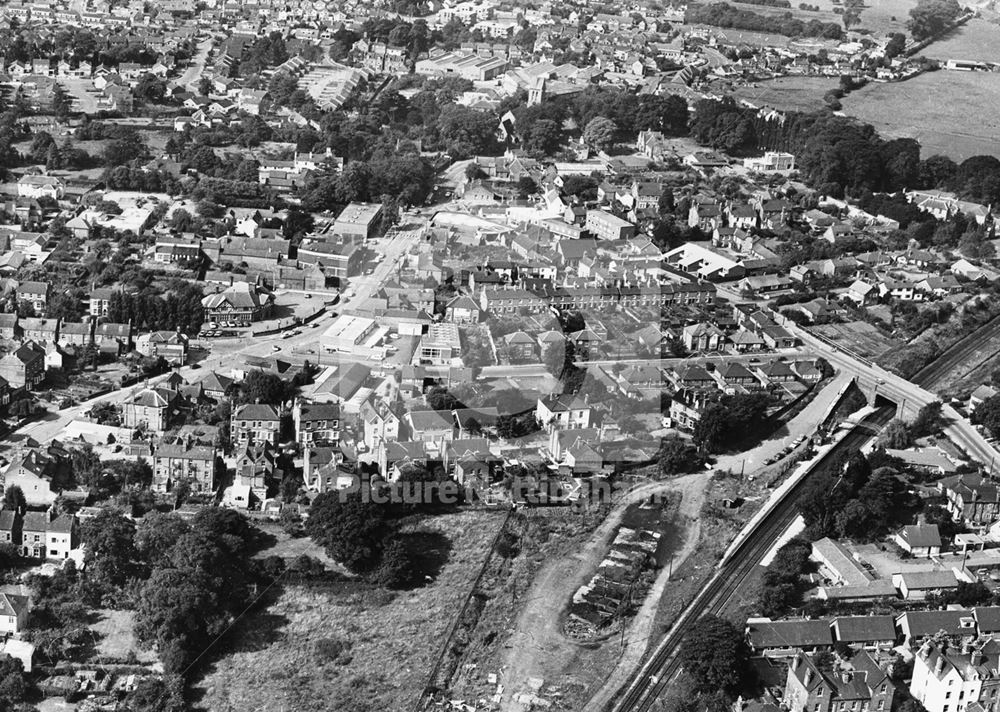 Aerial view, Radcliffe on Trent, 1975